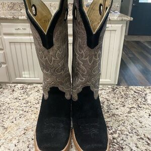 Men's Black and Brown Western Boots